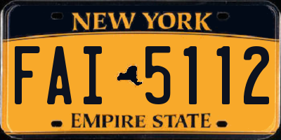 NY license plate FAI5112