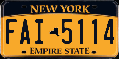 NY license plate FAI5114