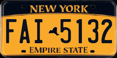 NY license plate FAI5132