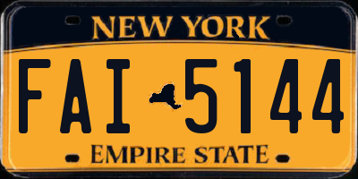 NY license plate FAI5144