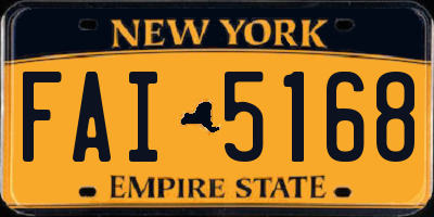 NY license plate FAI5168