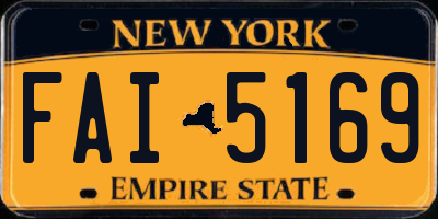 NY license plate FAI5169