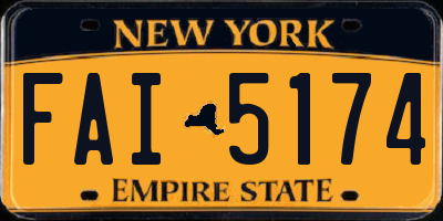 NY license plate FAI5174