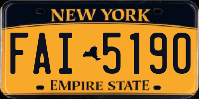 NY license plate FAI5190
