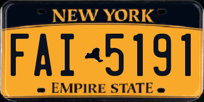 NY license plate FAI5191