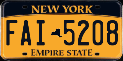 NY license plate FAI5208