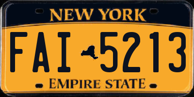 NY license plate FAI5213