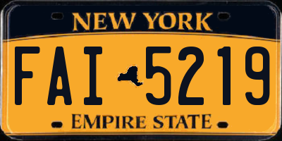NY license plate FAI5219
