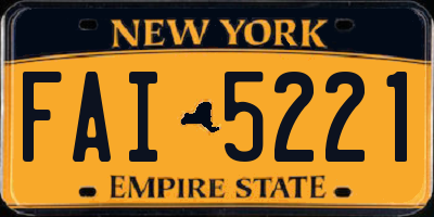 NY license plate FAI5221