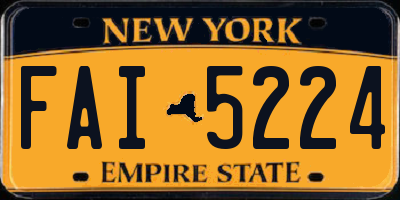 NY license plate FAI5224