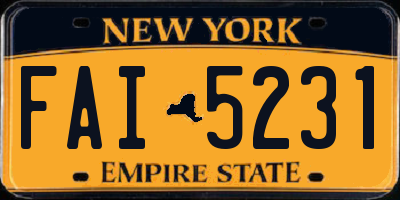 NY license plate FAI5231