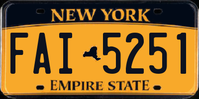 NY license plate FAI5251