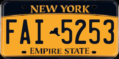 NY license plate FAI5253