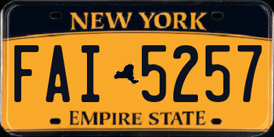 NY license plate FAI5257