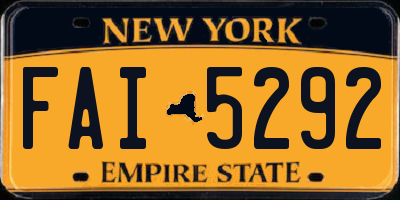 NY license plate FAI5292