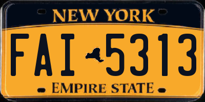 NY license plate FAI5313