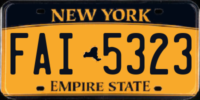 NY license plate FAI5323