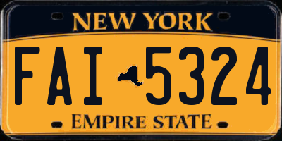 NY license plate FAI5324