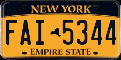 NY license plate FAI5344