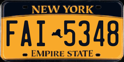 NY license plate FAI5348