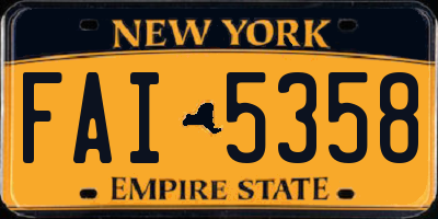 NY license plate FAI5358