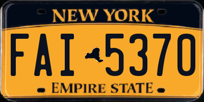 NY license plate FAI5370