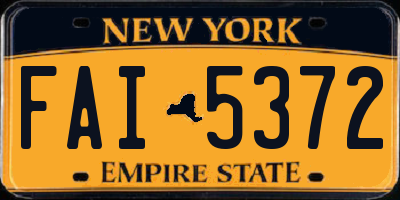 NY license plate FAI5372