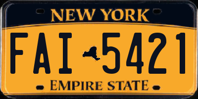 NY license plate FAI5421