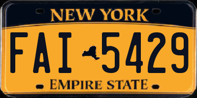 NY license plate FAI5429