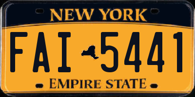 NY license plate FAI5441
