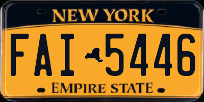 NY license plate FAI5446
