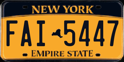 NY license plate FAI5447
