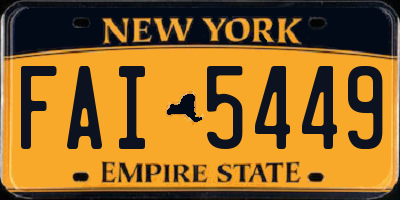 NY license plate FAI5449