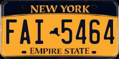 NY license plate FAI5464
