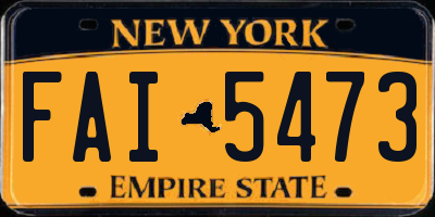 NY license plate FAI5473