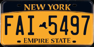 NY license plate FAI5497