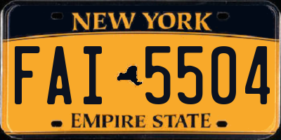 NY license plate FAI5504