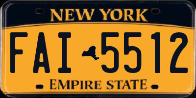 NY license plate FAI5512