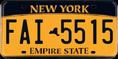 NY license plate FAI5515