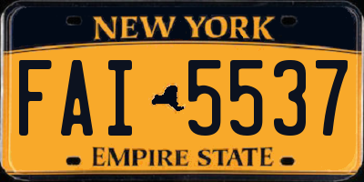 NY license plate FAI5537
