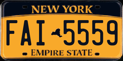 NY license plate FAI5559
