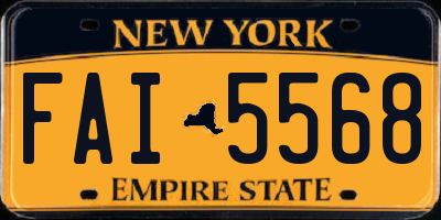 NY license plate FAI5568