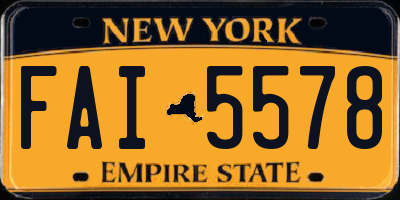 NY license plate FAI5578