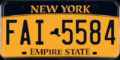 NY license plate FAI5584