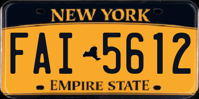 NY license plate FAI5612