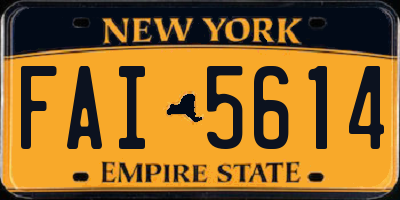 NY license plate FAI5614