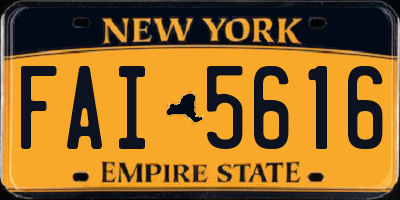 NY license plate FAI5616