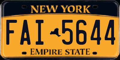NY license plate FAI5644