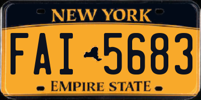 NY license plate FAI5683