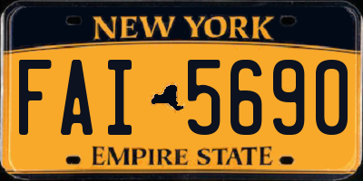 NY license plate FAI5690